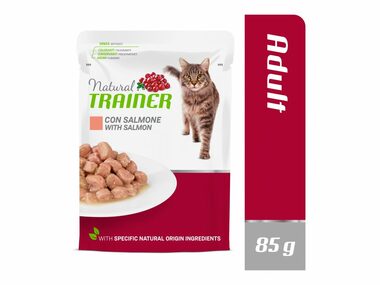Natural Trainer Cat adult losos 85 g / Kapsička pro kočky