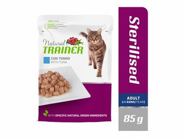 Natural Trainer Cat STERILISED tuňák 85 g / Kapsička pro kočky