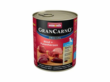 Animonda Grand Carno Junior Konzerva hovězí+krůtí srdce 800g