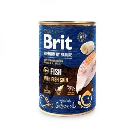 Brit Premium by Nature Fish with Fish Skin 400g / Konzerva pro psy