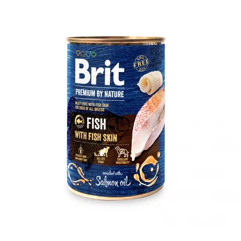 Brit Premium by Nature Fish with Fish Skin 800 g / Konzerva pro psy