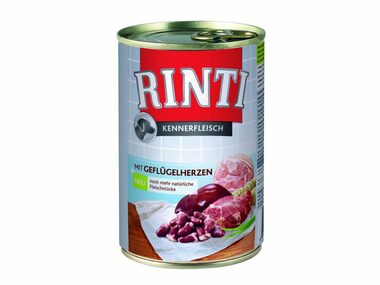 Finnern Rinti konzerva pro psy drůbeží srdce 400g