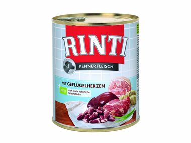 Finnern Rinti konzerva pro psy drůbeží srdce 800g