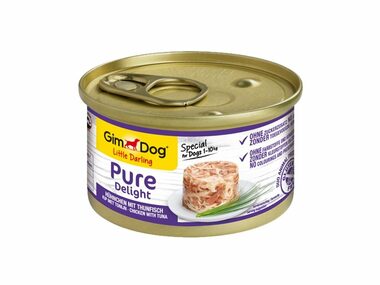 GIMBORN GimDog PURE DELIGHT kuře s tuňákem 85g / Konzerva pro psy