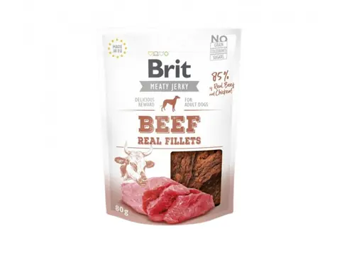 Brit Jerky Beef Fillets 80g