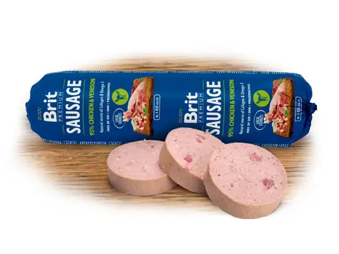 Brit Sausage Chicken & Venison 800g / Salám pro psy