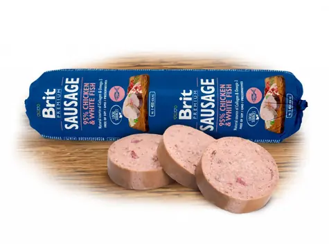 Brit Sausage Chicken & White Fish 800g / Salám pro psy