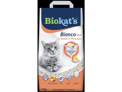 Biokat's Bianco Fresh vanilka a mandarinka Podestýlka 5kg
