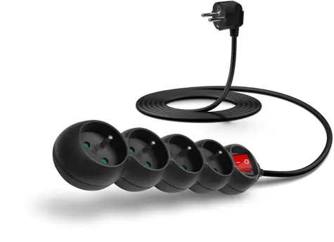 CONNECT IT CES-1011 černá / Prodlužovací kabel / 3m / 4 zásuvky / vypímač