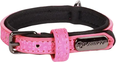 Flamingo Leza Obojek s neoprenovým polstrováním růžová XXS