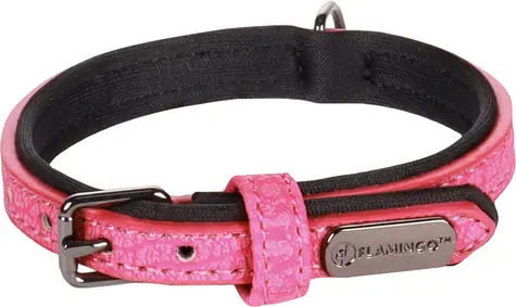 Flamingo Leza Obojek s neoprenovým polstrováním růžová XS