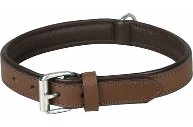 Flamingo Arizona Kožený obojek s pěnovou výplní hnědá M