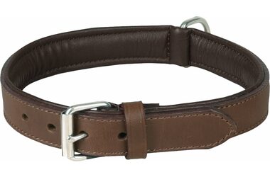 Flamingo Arizona Kožený obojek s pěnovou výplní hnědá M/L