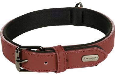 Flamingo Binti Kožený obojek s neoprenem červená M/L