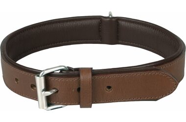 Flamingo Arizona Kožený obojek s pěnovou výplní hnědá XL