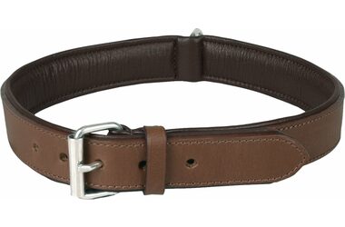 Flamingo Arizona Kožený obojek s pěnovou výplní hnědá XXL