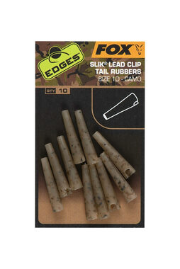 FOX Závěska Edges Camo Size 10 Slik Lead Clip Tail Rubber 10ks