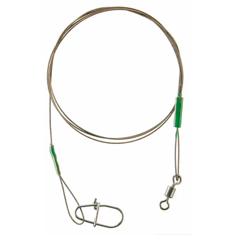 Cormoran Lanko 7x7 Wire Leader Swivel and Corlock Snap Hook 6kg 20cm 2ks