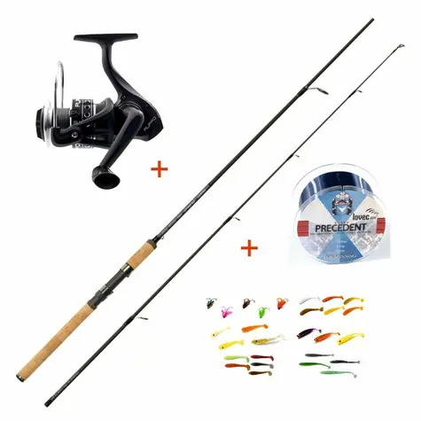Mistrall Přívlačový set Lamberta XR Spin 2,4m 15-40g + vlasec a gumové nástrahy ZDARMA