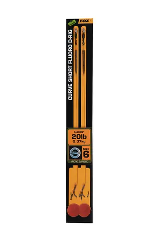 FOX Návazec Curve Short Fluoro D-Rig Velikost 6 20lb 9,07kg Illusion 2ks