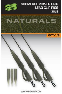 FOX Návazec Naturals Submerged Power Grip Lead Clip 30lb 3ks