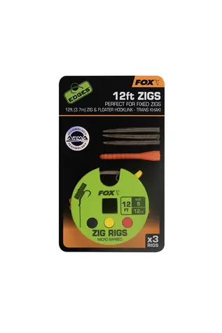 FOX Návazec Zig Rig Velikost 8 12lb 3,7m 3ks