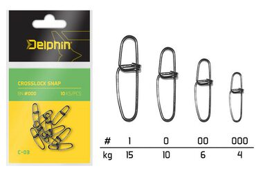 Delphin Karabinka Crosslock Snap C-03 Velikost 000 10ks