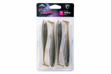FOX Rage Gumová nástraha Slick Shad 13cm UV Motor Oil 4ks