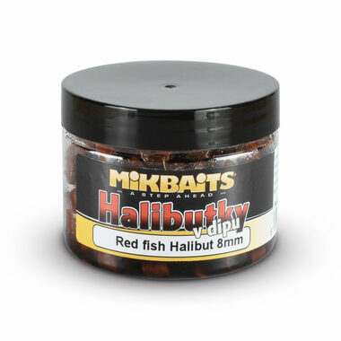 Mikbaits Halibutky v dipu Red fish 150ml 8mm