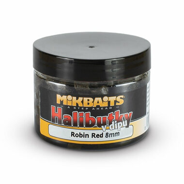 Mikbaits Halibutky v dipu Robin Red 150ml 8mm