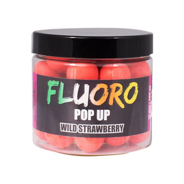 LK Baits Pop-Up Fluoro Boilies Wild Strawberry 200ml 18mm