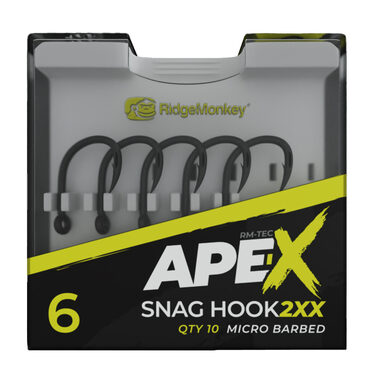 RidgeMonkey Háček Ape-X Snag Hook 2XX Barbed Velikost 6 10ks