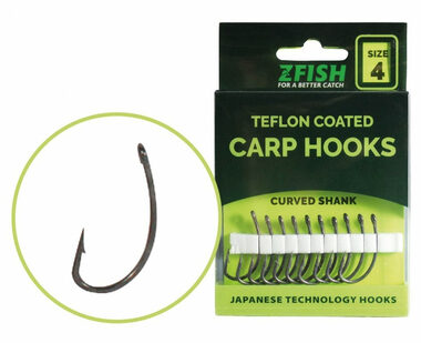 Zfish Háček Teflon Hooks Curved Shank Velikost 4 10ks