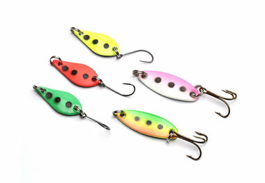 Ron Thompson Sada třpytek Trout Pack 1 2-4g 5ks + Lure Box