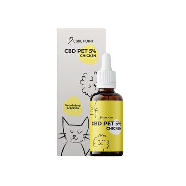 Cure Point CBD PET 5% Olej pro psy Chicken 10ml / s kuřecí příchutí 