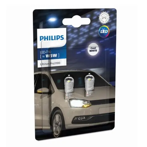 Philips Led Ultinon Pro3100 12V 0.74W 2ks / Atožárovka LED / patice W2.1x9.5d (W5W)