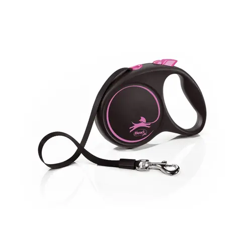 Flexi Black Design M 5m/25kg růžová / Vodítko