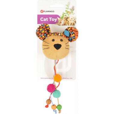 Flamingo Myška s korálky / Hračka pro kočky 
