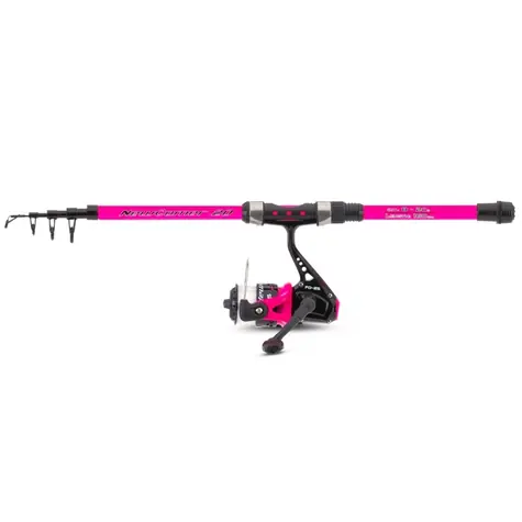 Saenger Sada prutu s navijákem Newcomer Set II 1,6m 8-20g Růžová
