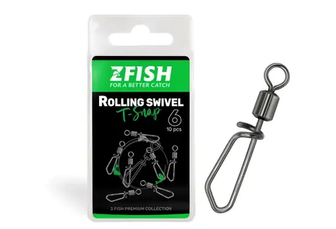 Zfish Obratlík Rolling swivel with T Snap Velikost 16 10kg 10ks