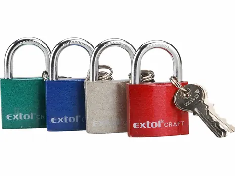 EXTOL-CRAFT Zámek visací litinový barevný | 38mm | 3 klíče 