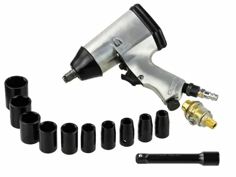 GEKO Utahovák pneumatický rázový 1/2" s ořechy sada 15ks 