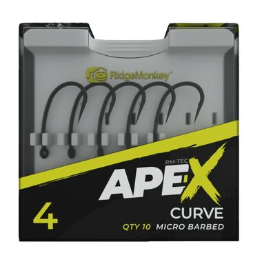 RidgeMonkey Háček Ape-X Curve Barbed Velikost 4 10ks