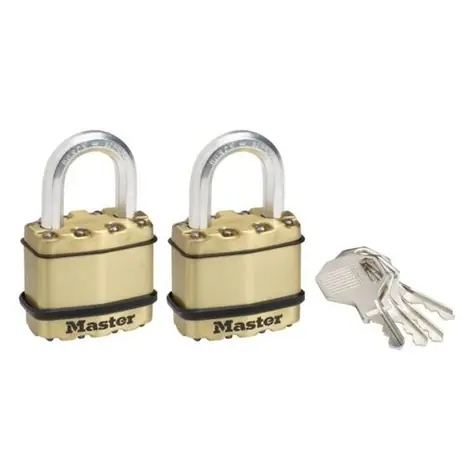 Master Lock M1BEURT Set 2 ks mosazných visacích zámků - Excell - 45mm