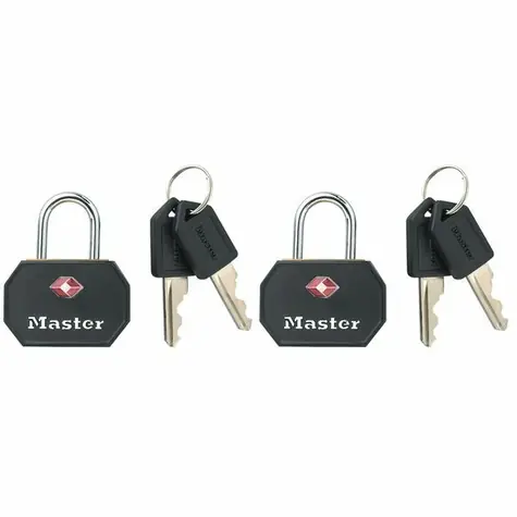 Master Lock 4681EURTBLK Set 2 ks visacích zámků TSA - černý