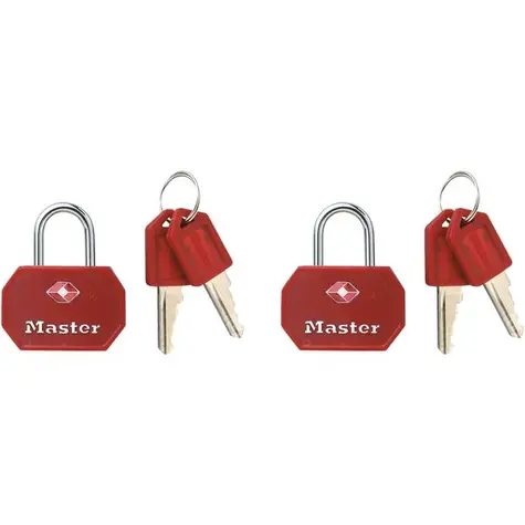 Master Lock 4681EURTBLR Set 2 ks visacích zámků TSA - červený