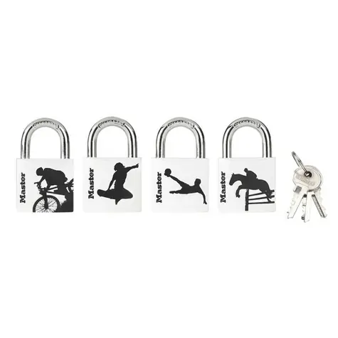 Master Lock 3430EURDSPO SET Visací zámek z pevného hliníku - 30mm (1balení, 6ks)