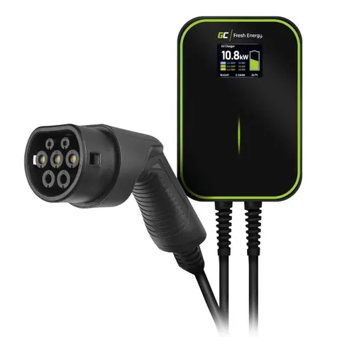Green Cell Wallbox EV14 PowerBox + kabel 6 m / nabíjčeka elektrického automobilu / Type 2 Scoket / 22 kW / černá 