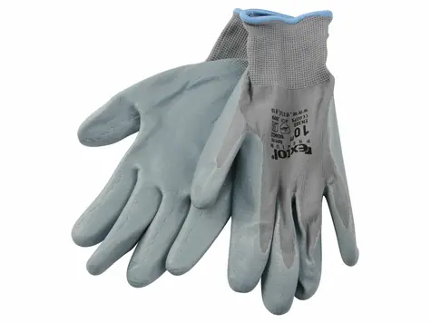 EXTOL-PREMIUM Rukavice nylonové polomáčené v nitrilu - velikost L/10" 
