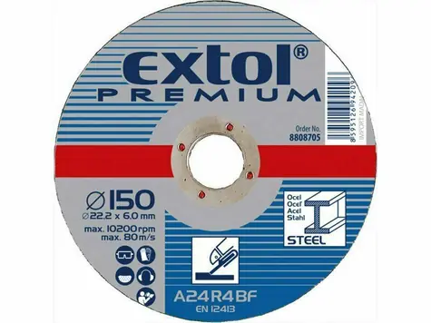 EXTOL-PREMIUM Kotouč brusný na ocel 150x6.0x22.2mm 